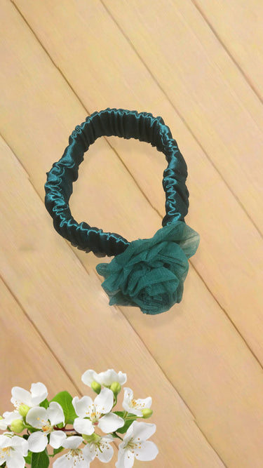 Green Pasni Frock for Baby Girl With Hair Band and Shoes