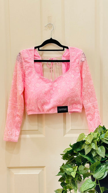 Full Sleeve Pink ChickenKari Boutique Blouse Mystic - House of Nepal