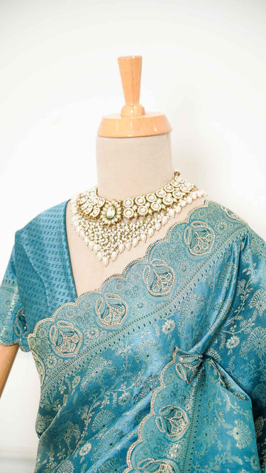 Satin Kanjivaram Stone Saree