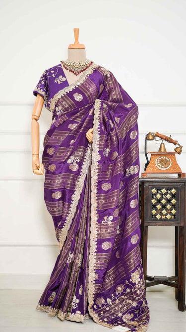 Dola Silk Zari Jaal Saree