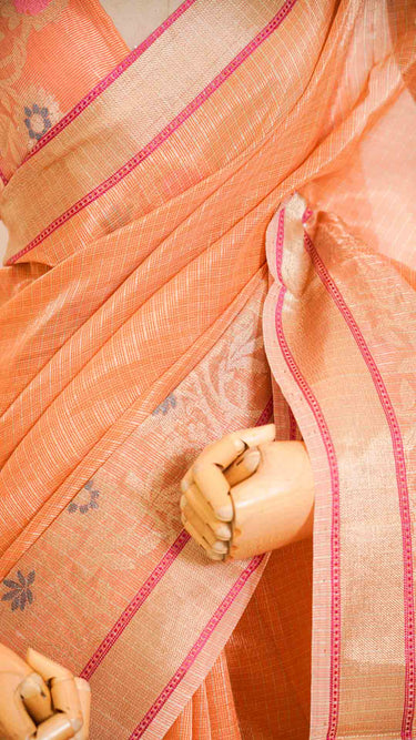 Cotton Bandhej Butti Handwork Saree