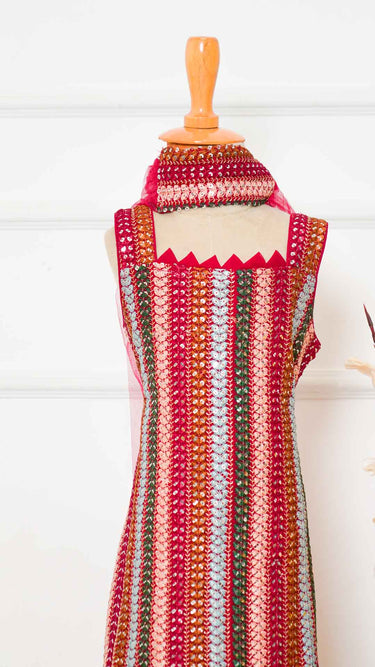 Maroon Multithread Patiala Kurti Suit