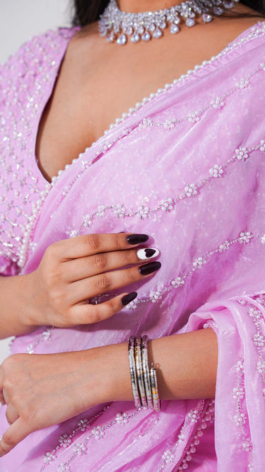 Soft Organza Hand Work Saree Set