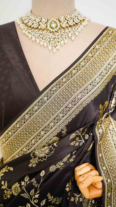 Silk Saree with Hand Embroidered Border