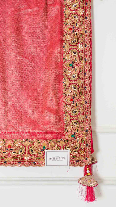 Kanjivaram Saree with Hand Embroidered Border
