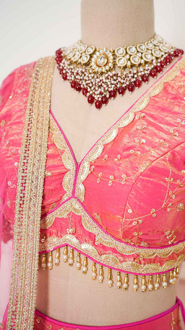 Fendi Handwork Lehenga with Intricate Details in Pink