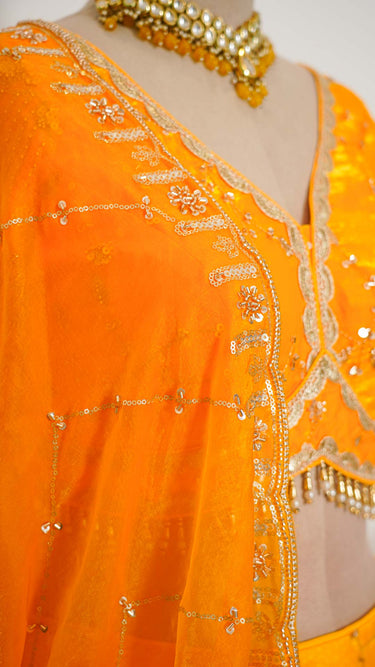 Fendi Handwork Lehenga with Intricate Details in Yellow