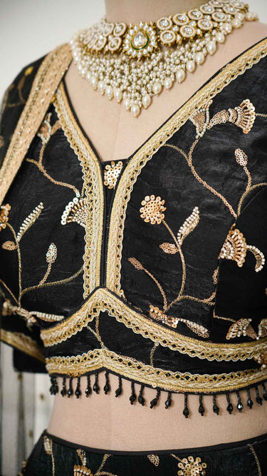 Black Fendi Handwork Lehenga