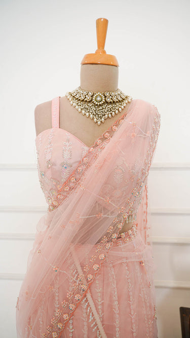 Baby Pink Handwork Corset Mermaid Lehenga