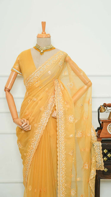 Wrinkle Chiffon Saree Uma