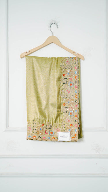 Silk Multicolor Zari Embroidered Saree