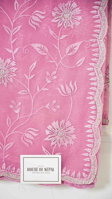 Chiffon Saree with Resham and Stone Embroidery
