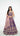 Purple Ombre Position Print Lehenga with Contrast Peach Shawl