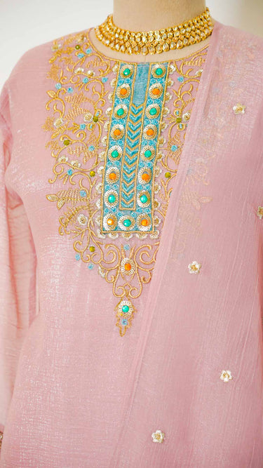 Multi Sequin Zari Embroidered Kurti Suit