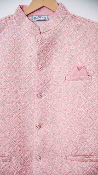 Sequin Embroidered Nehru Jacket Svarn