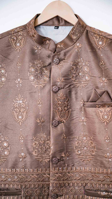 Dark Gold Hue Metallic Shade Modi Jacket