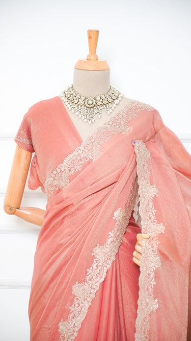 Shine Shimmer Saree with Zari Border