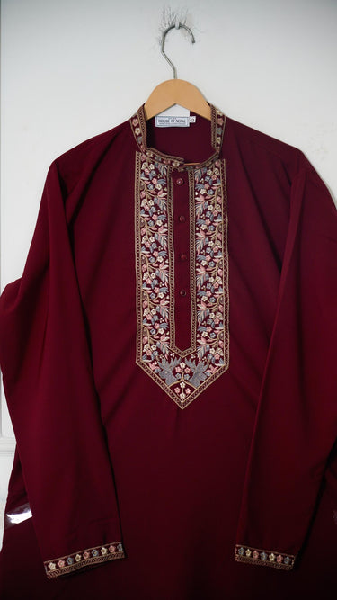 Japenese Georgette Floral Embroidered Mens Kurta
