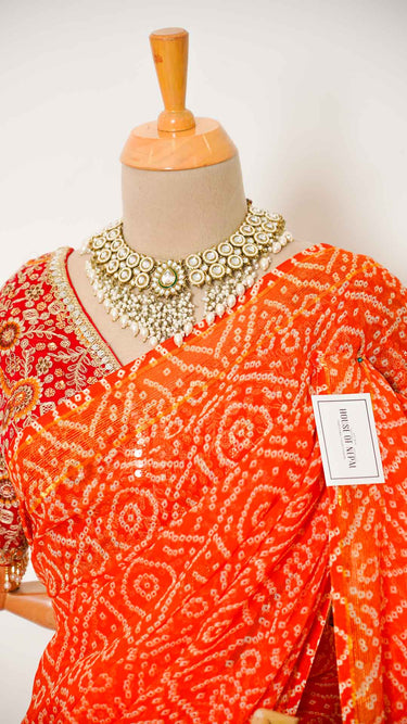 Chiffon Saree with Chunari Print