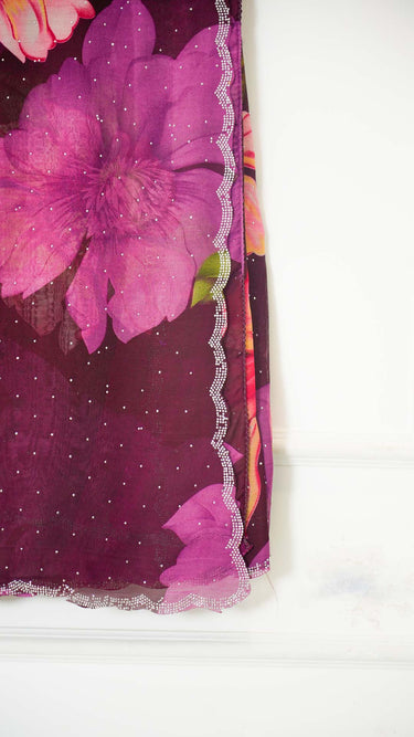 Floral Saree with Swarovski in Georgette