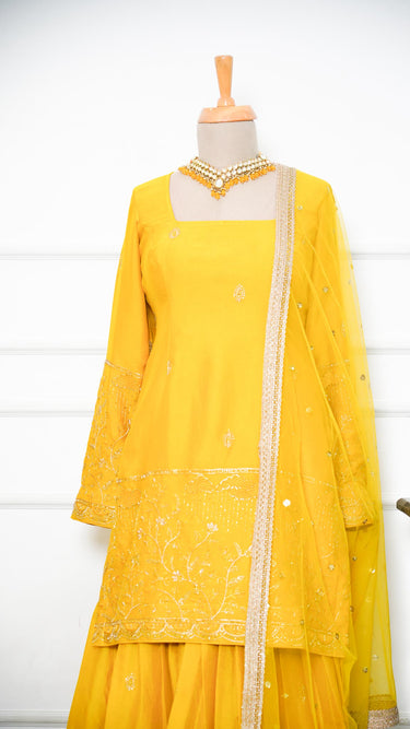 Vichitra Silk Garara Suit Raindrop