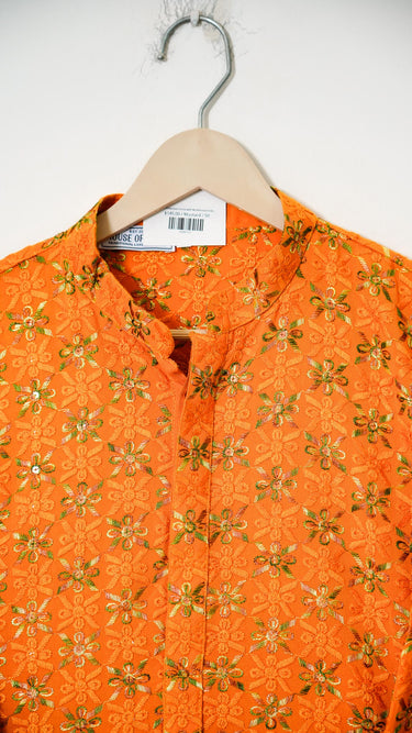 Mens Chikankari Kurta with Multithread Embroidery