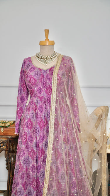 Mauve Multicolor Anarkali Suit