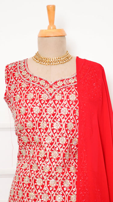 Silver Handembroidered Garara Suit
