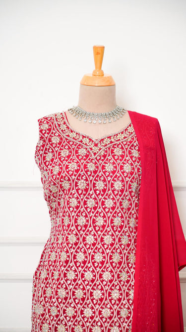 Silver Handembroidered Garara Suit