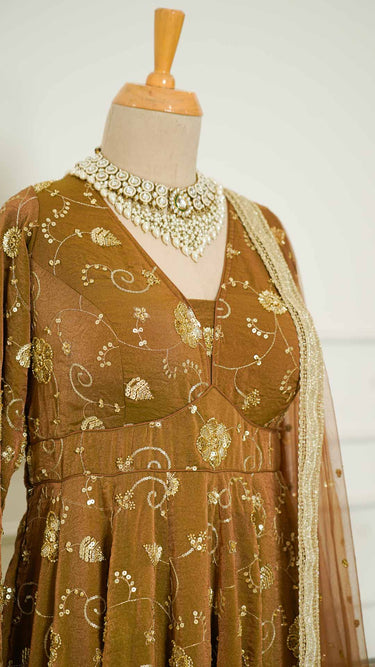 Cosmos Metallic Handwork Anarkali