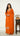 Orange V Neck Handwork Kurti Suit