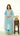 Icy Blue Kurti Suit with Hand Embroidered Neckline
