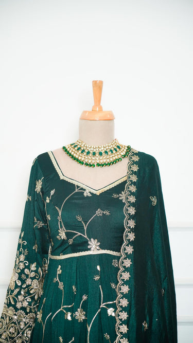 Jaal Zariwork Vichitra Silk Anarkali Suit