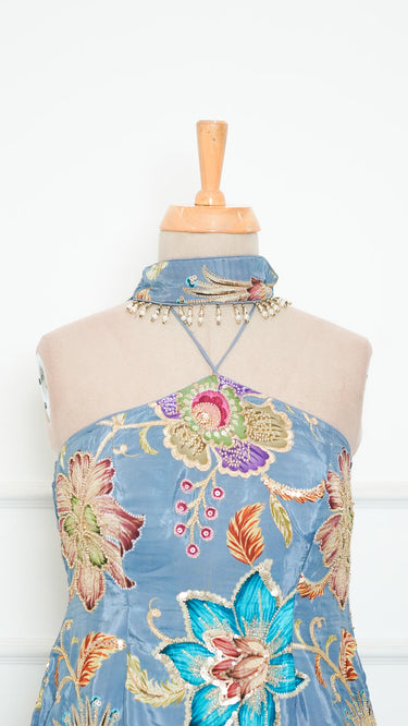 Crepe Halterneck 90s Kurti with Sarara and Shawl
