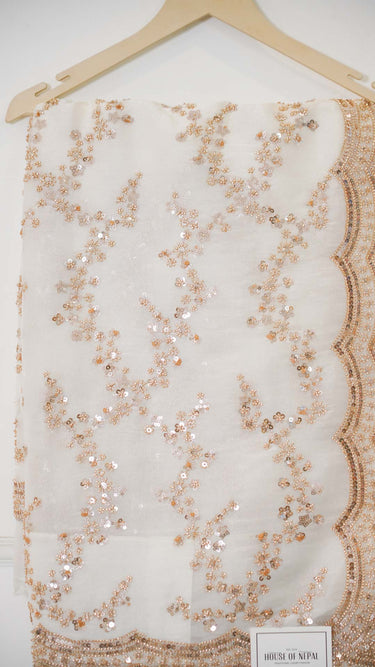 Fendi Hand Embroidered Cutwork Saree with Blouse
