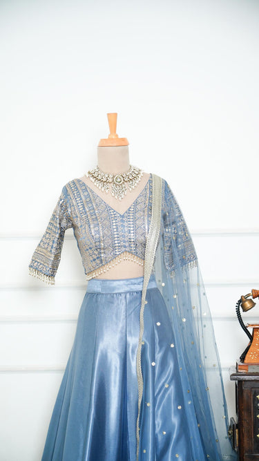 Silk Lehenga Set with Zari work