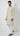 White and Yellow Digital Printed Mens Kurta in Cotton