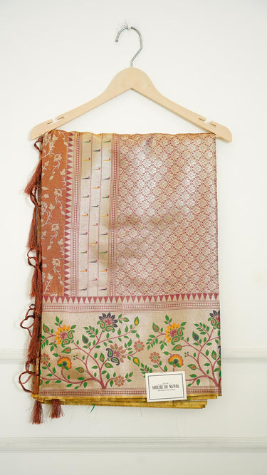 Floral Silver and Multithread Weave Silk Saree