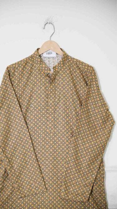 Mehendi Digital Printed Mens Kurta in Cotton