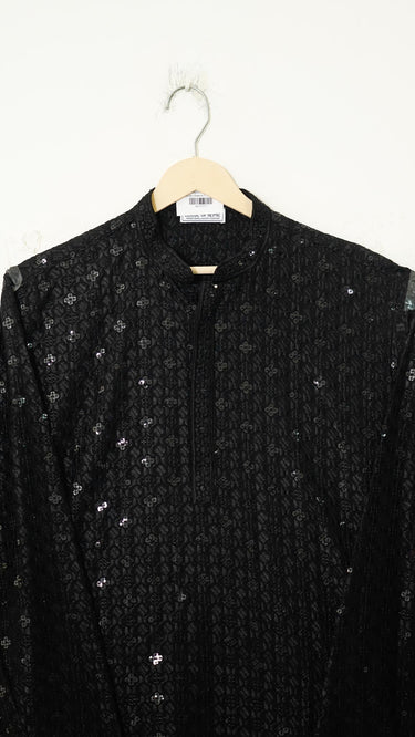 Mens Rayon Kurta In Black