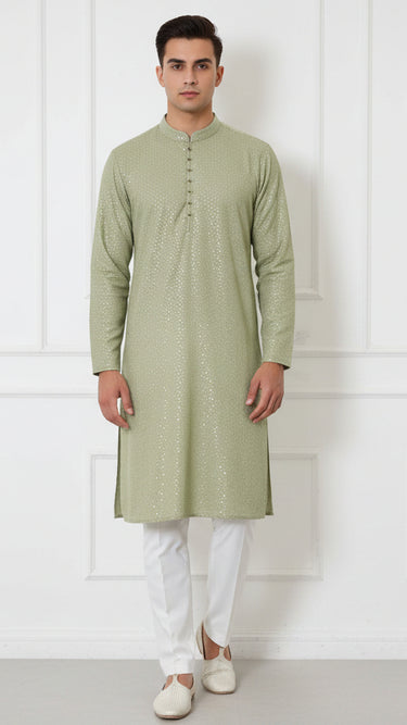 Mens Chikankari Kurta with Sequinwork