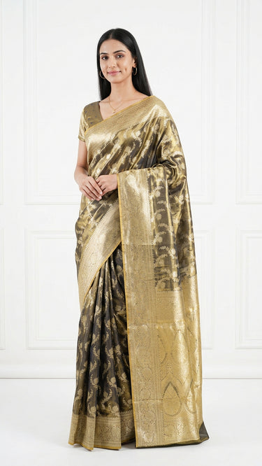 Jaal Weave Pastel Silk Saree