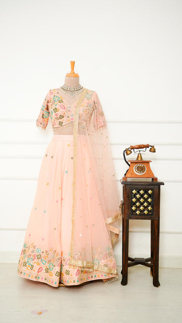 Fendi Lehenga Set with Floral Edge