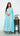 Sky Motif Anarkali with Chudidar and Shawl