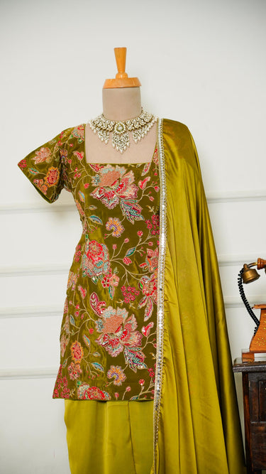 Crepe Silk Position 90s Kurti with Bellybottoms