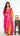 Hot Pink Chunari Print Handwork Kurti Suit