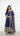 Navy Blue Satin Silk Anarkali Suit with Front Embroidery