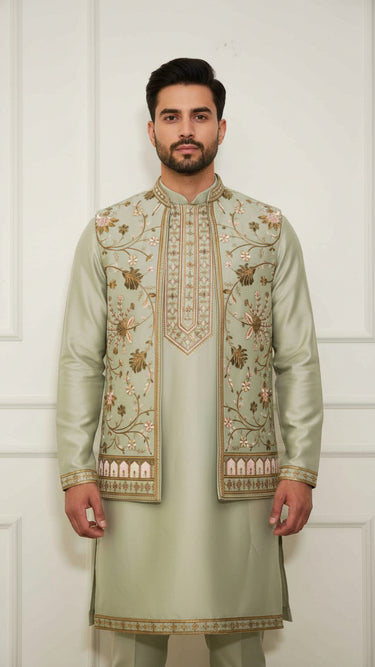 Designer Indo Western Kurta Jacket Set Elite