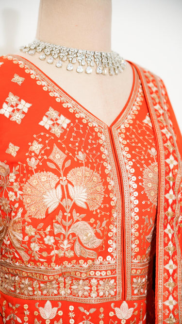 Sequin and Zari Jaal Georgette Anarkali Gown