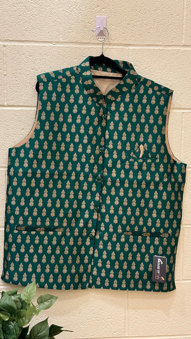 Modi Coat/ Nehru Jacket Green 2 - House of Nepal